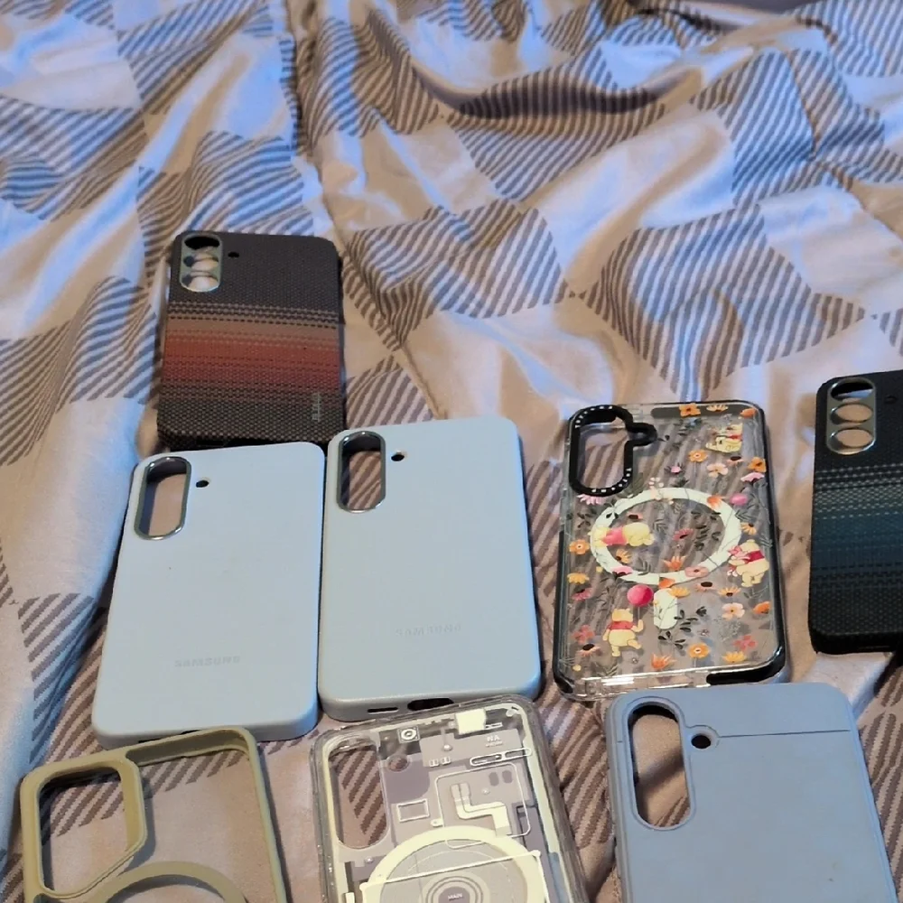 Samsung Light Blue and Clear Floral Phone Cases
